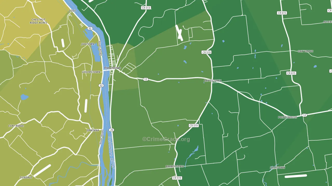 08825, NJ Map of Vehicle Theft Rates