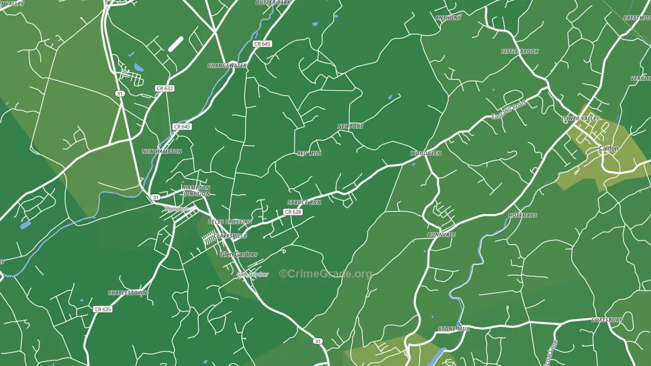 08826, NJ Map of Vehicle Theft Rates