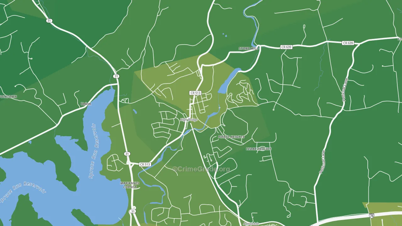 08829, NJ Map of Vehicle Theft Rates
