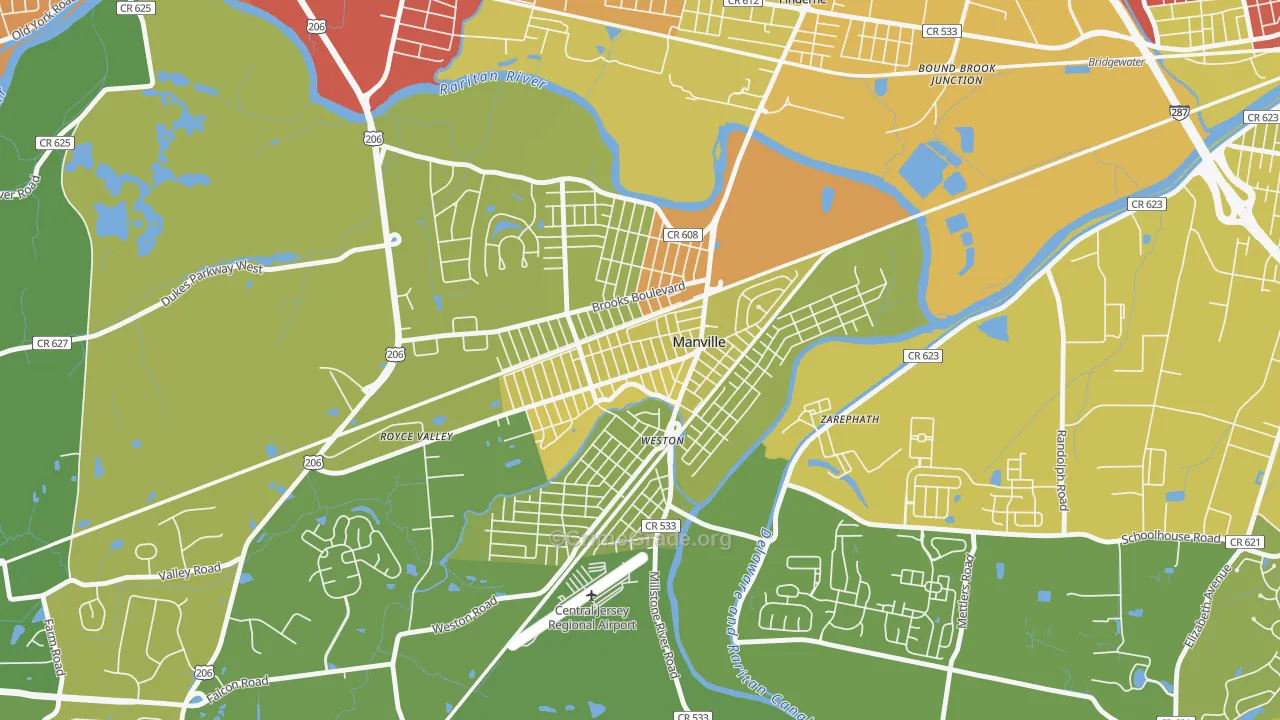 08835, NJ Map of Vehicle Theft Rates