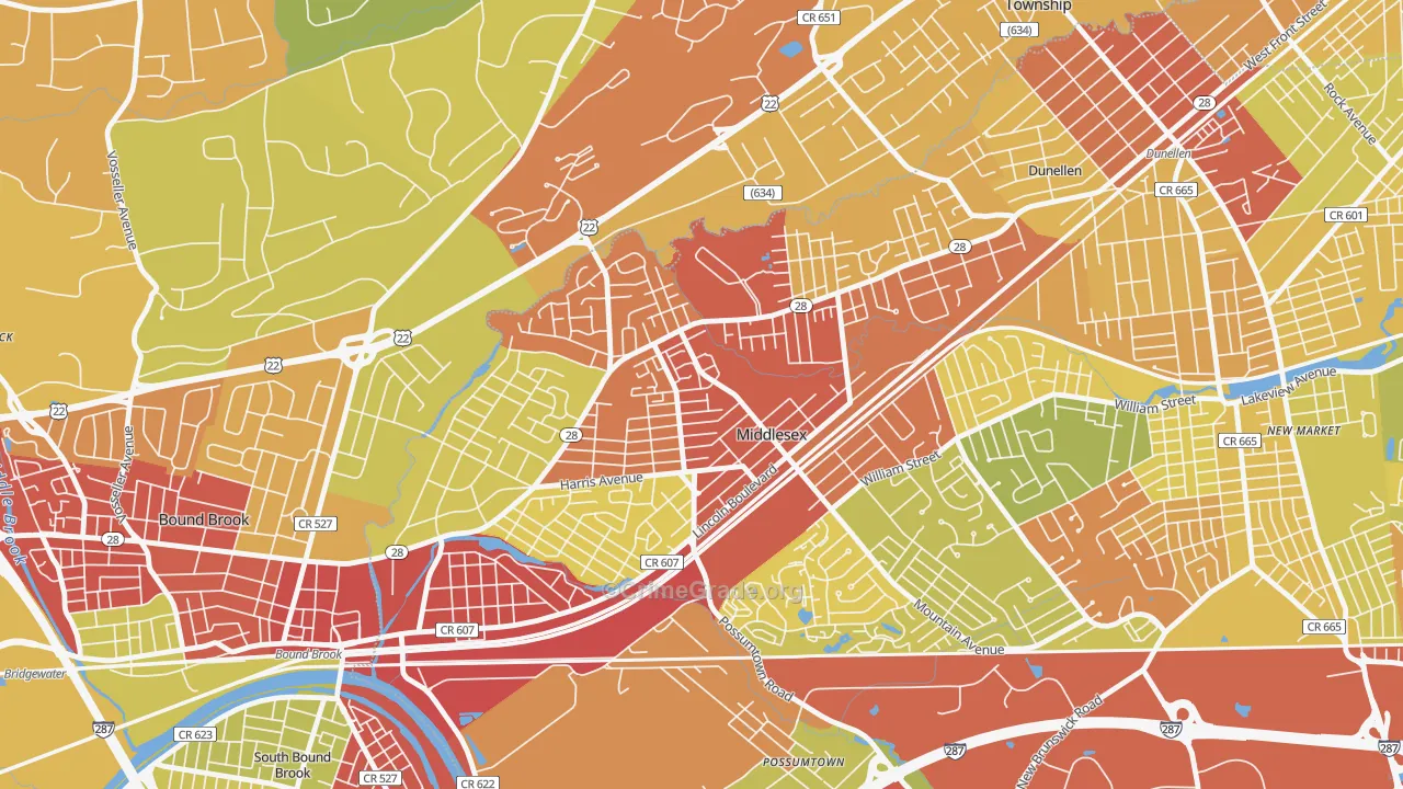 08846, NJ Map of Vehicle Theft Rates
