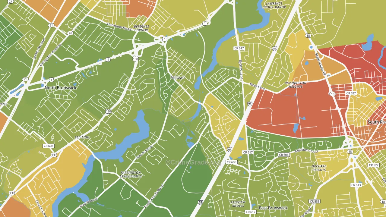 08850, NJ Map of Vehicle Theft Rates