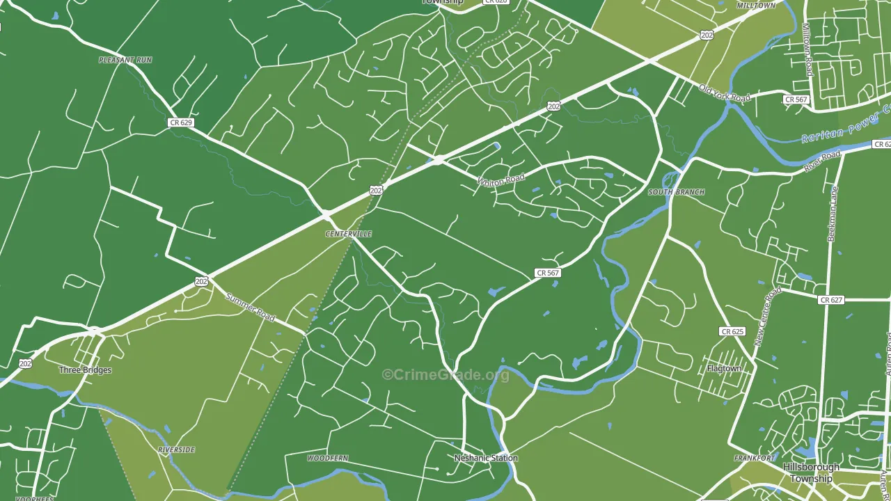 08853, NJ Map of Vehicle Theft Rates