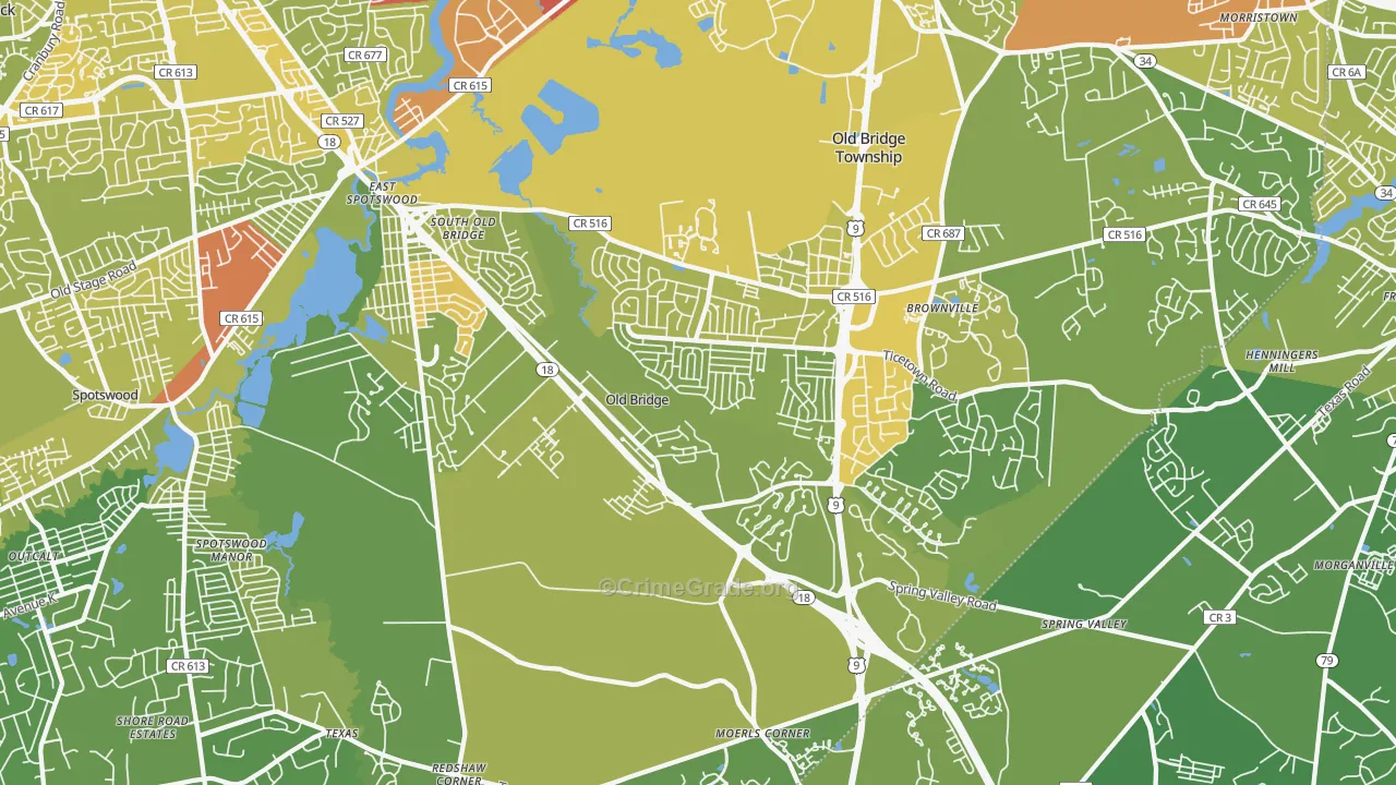 08857, NJ Map of Vehicle Theft Rates