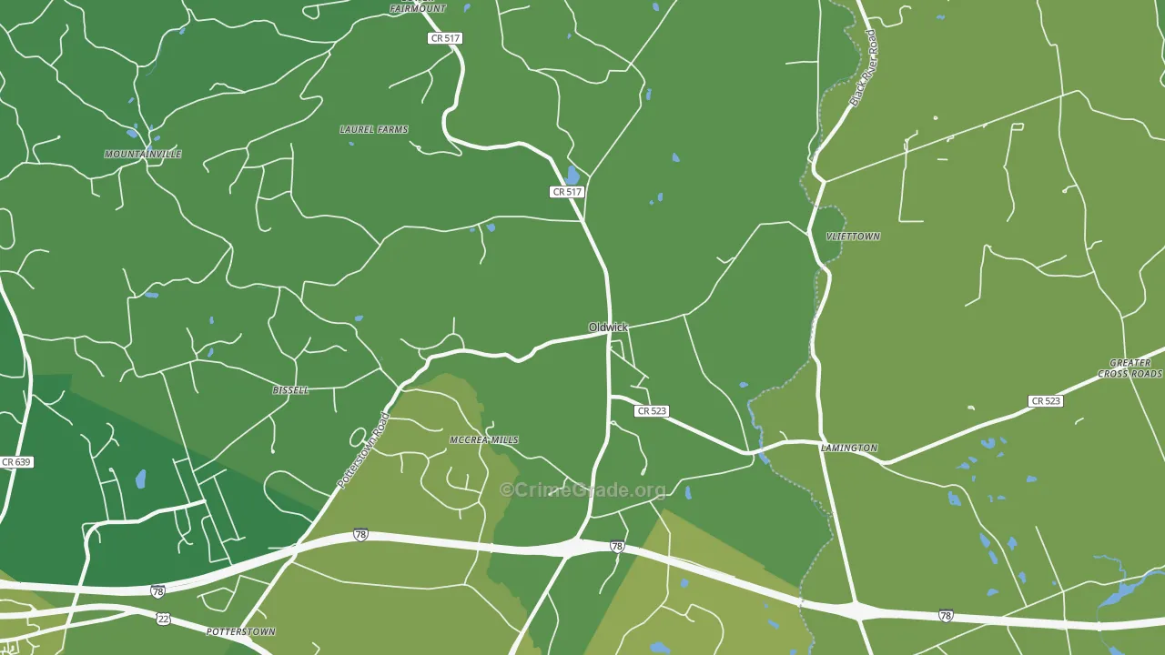 08858, NJ Map of Vehicle Theft Rates