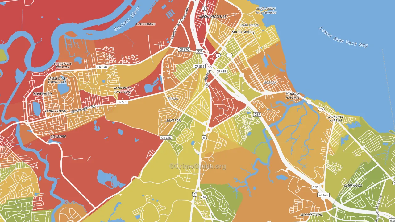 08859, NJ Map of Vehicle Theft Rates