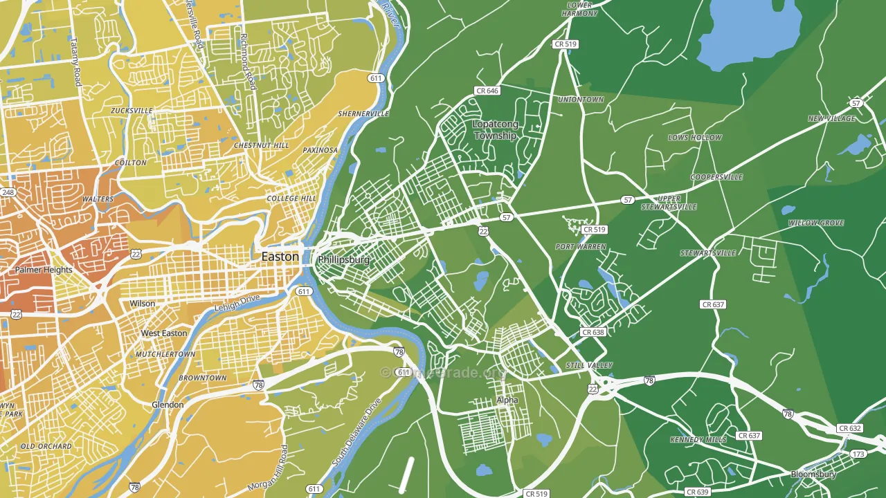 08865, NJ Map of Vehicle Theft Rates