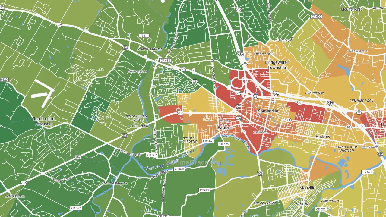 08876, NJ Map of Vehicle Theft Rates