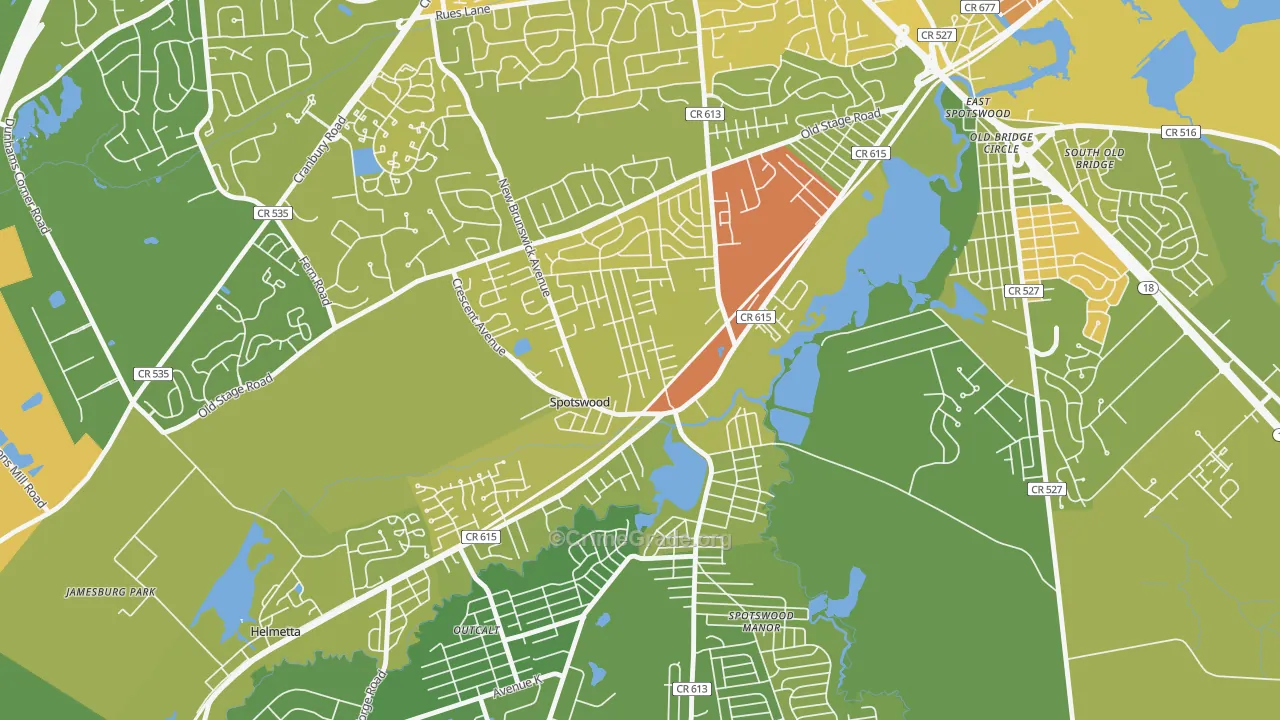 08884, NJ Map of Vehicle Theft Rates