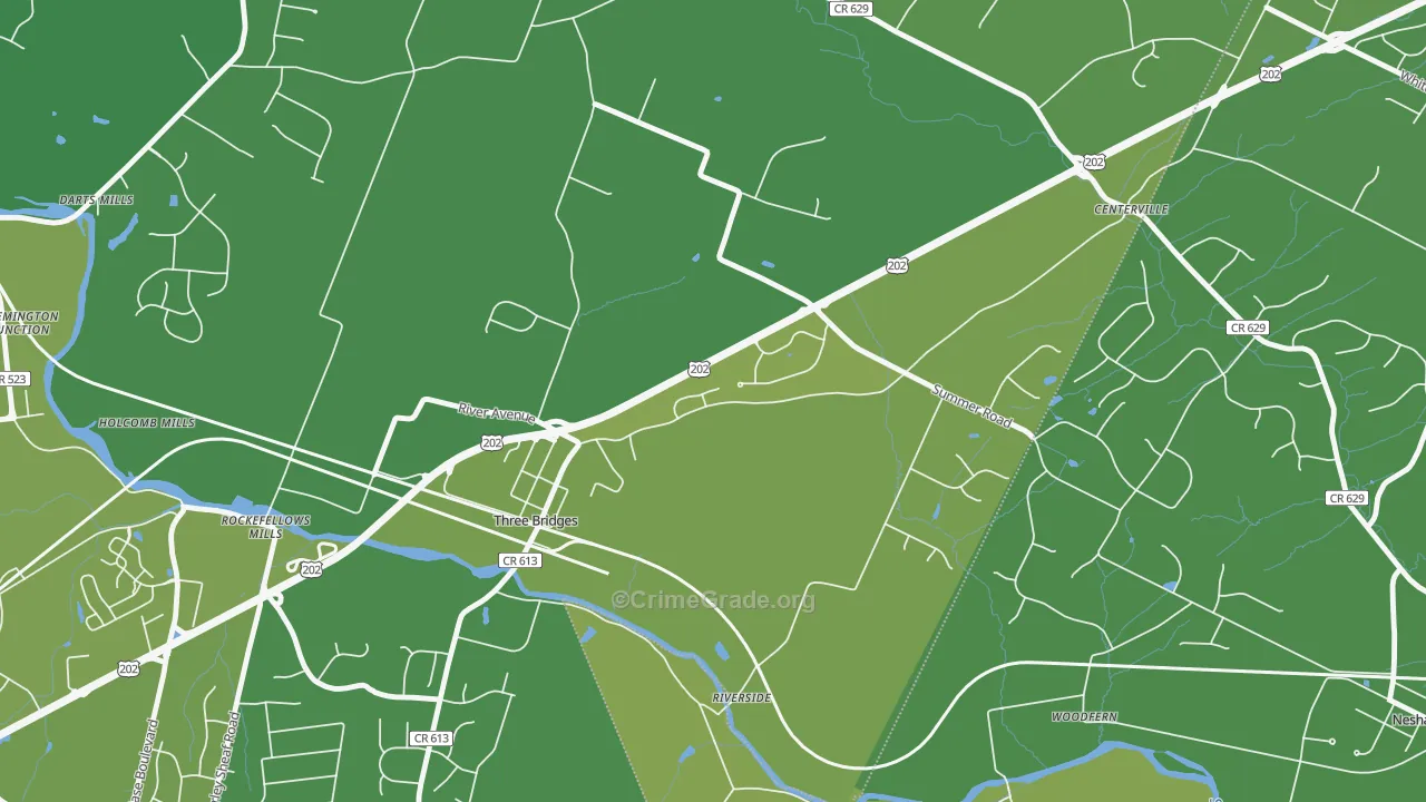08887, NJ Map of Vehicle Theft Rates