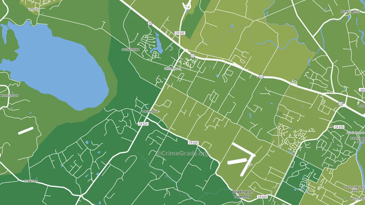 08889, NJ Map of Vehicle Theft Rates