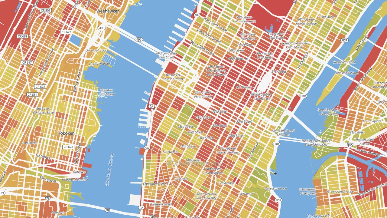10001, NY Map of Vehicle Theft Rates