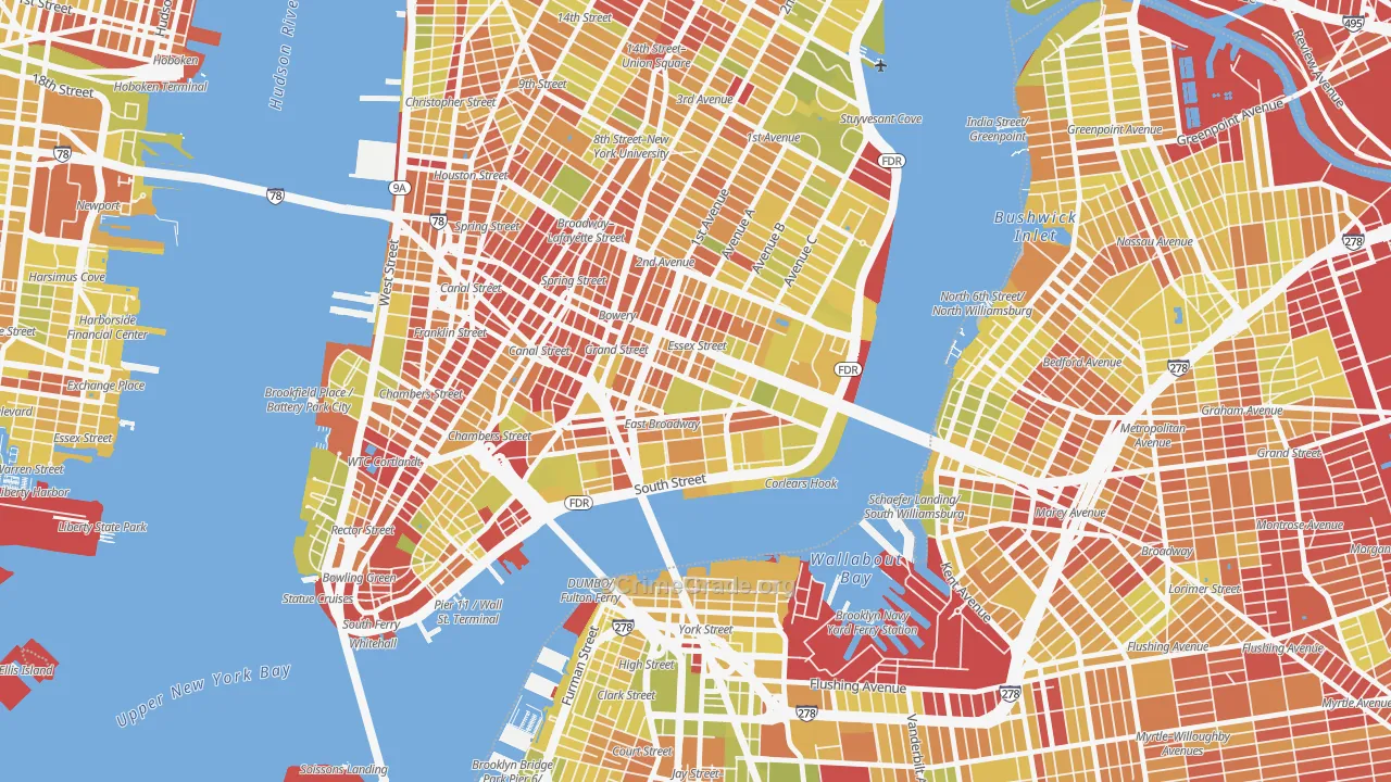 10002, NY Map of Vehicle Theft Rates