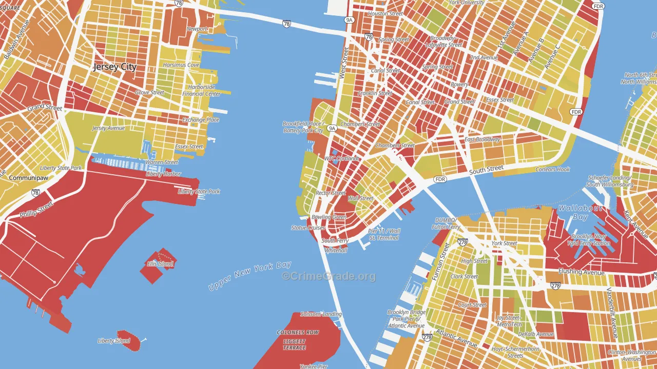 10006, NY Map of Vehicle Theft Rates
