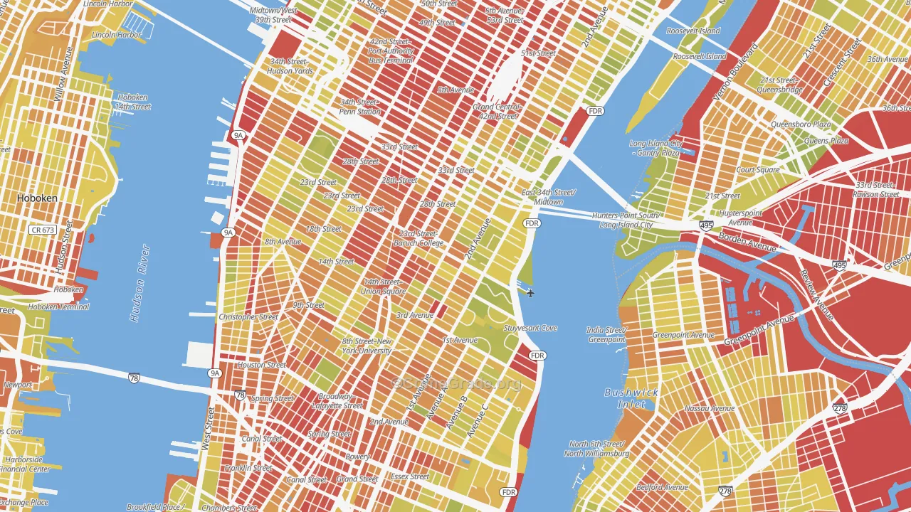 10010, NY Map of Vehicle Theft Rates