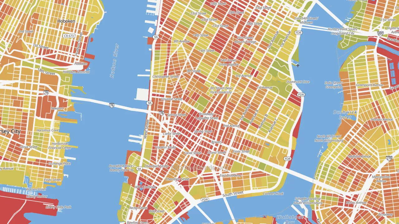 10012, NY Map of Vehicle Theft Rates