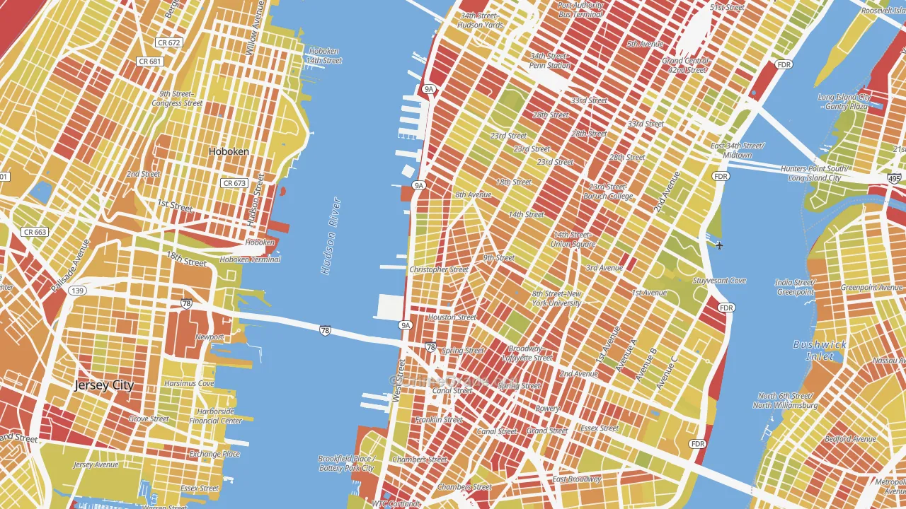 10014, NY Map of Vehicle Theft Rates
