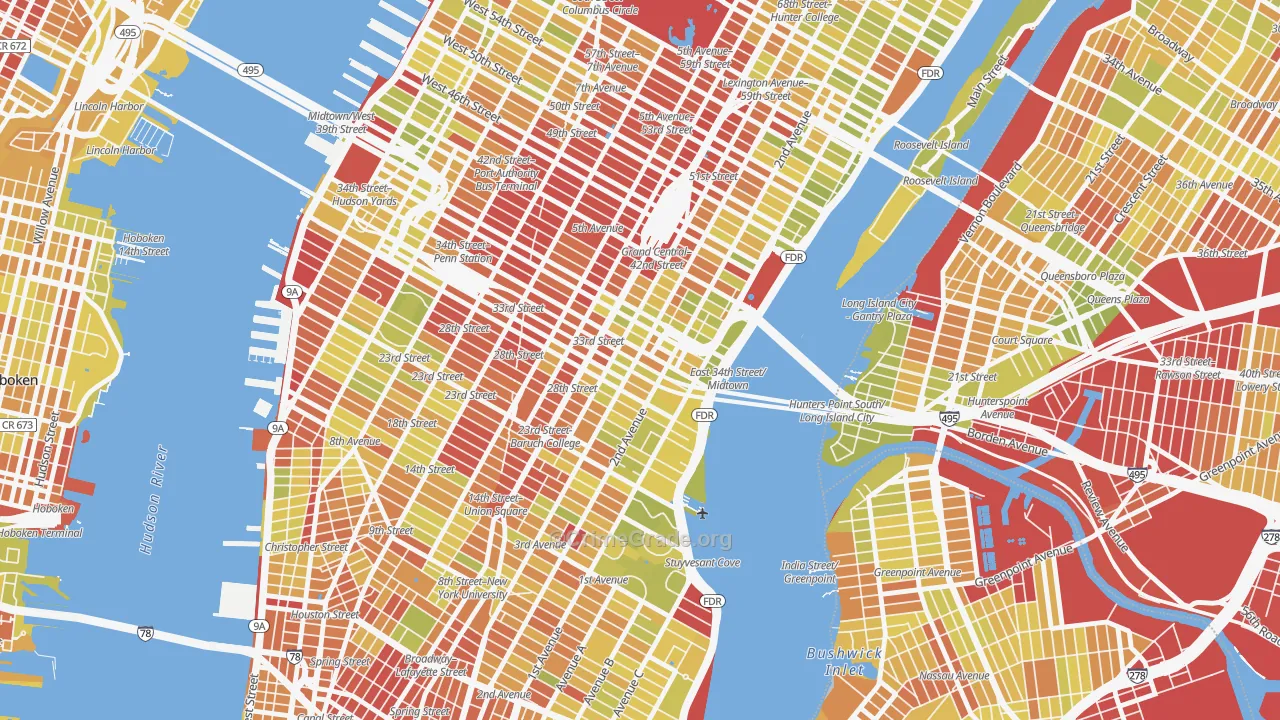 10016, NY Map of Vehicle Theft Rates
