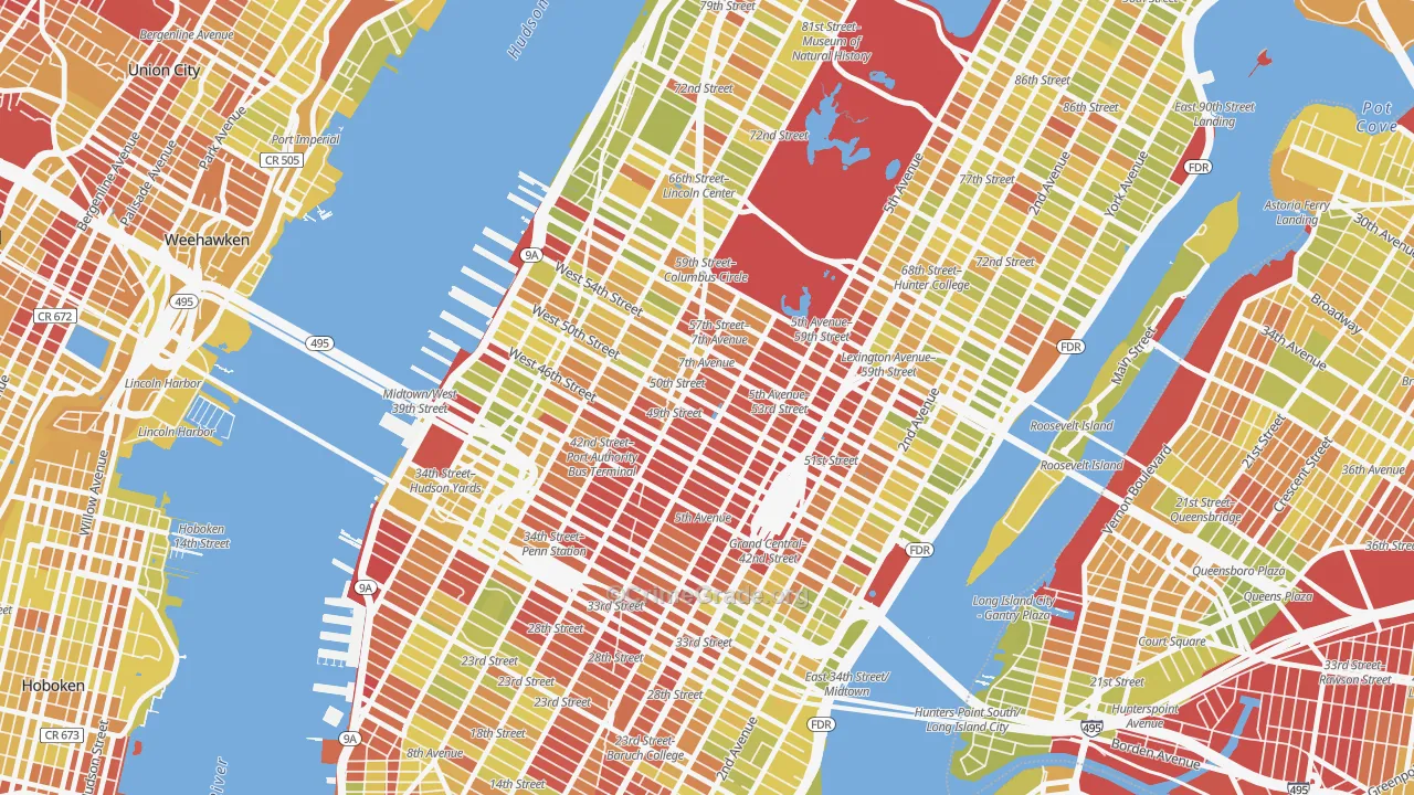 10020, NY Map of Vehicle Theft Rates