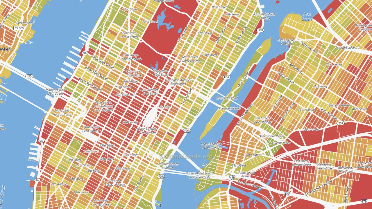 10022, NY Map of Vehicle Theft Rates