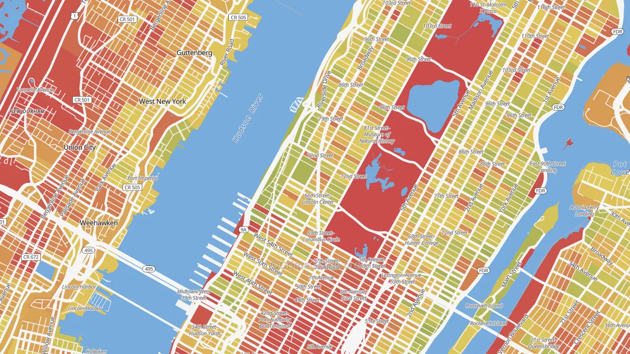 10023, NY Map of Vehicle Theft Rates