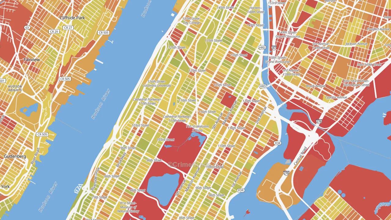10026, NY Map of Vehicle Theft Rates