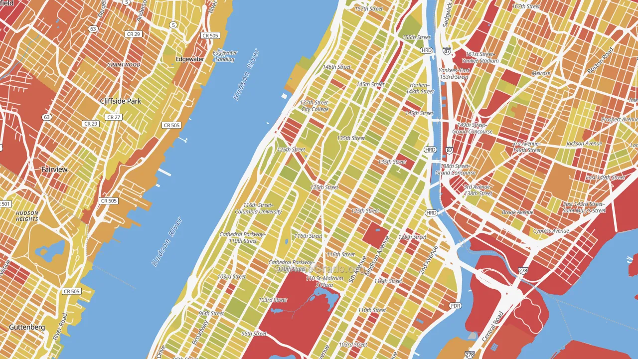 10027, NY Map of Vehicle Theft Rates