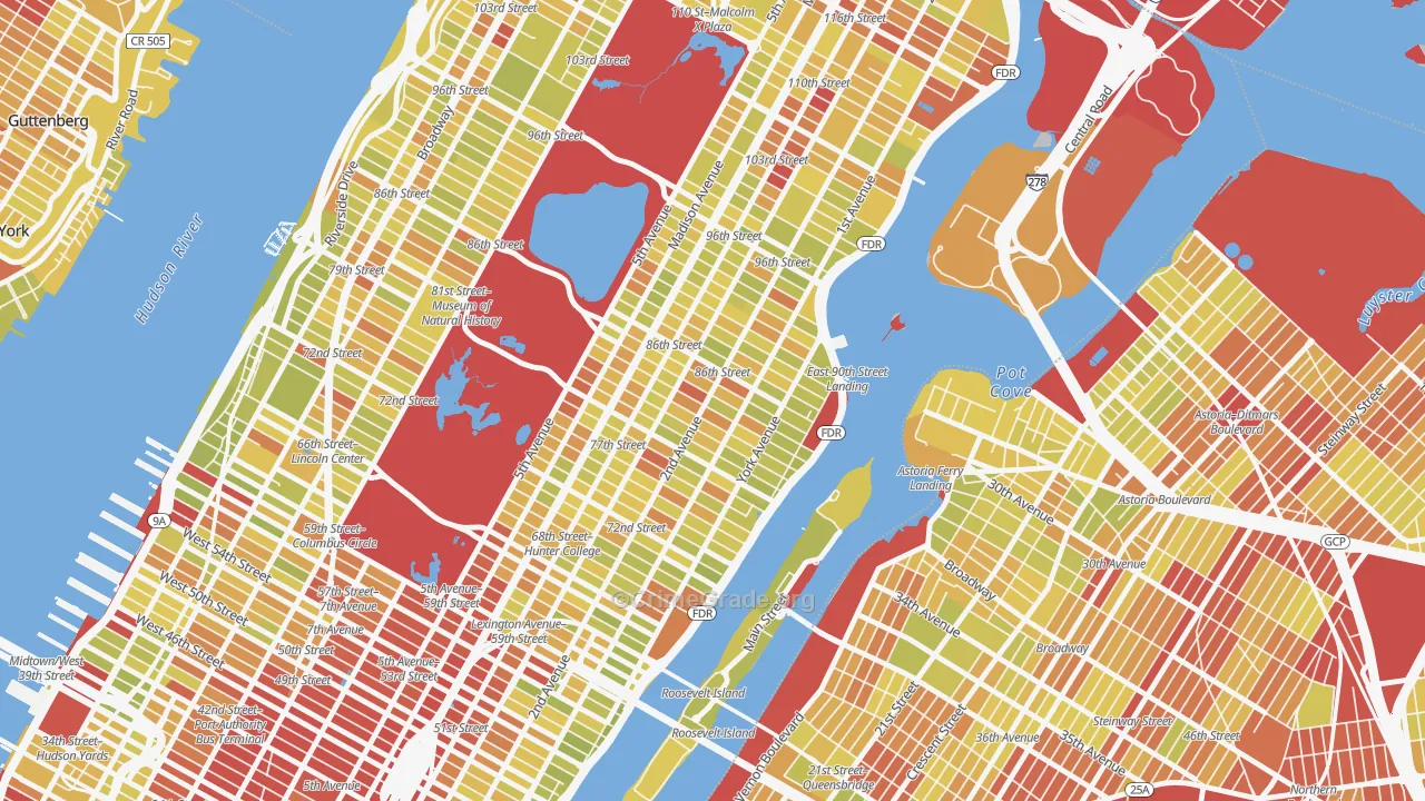 10028, NY Map of Vehicle Theft Rates