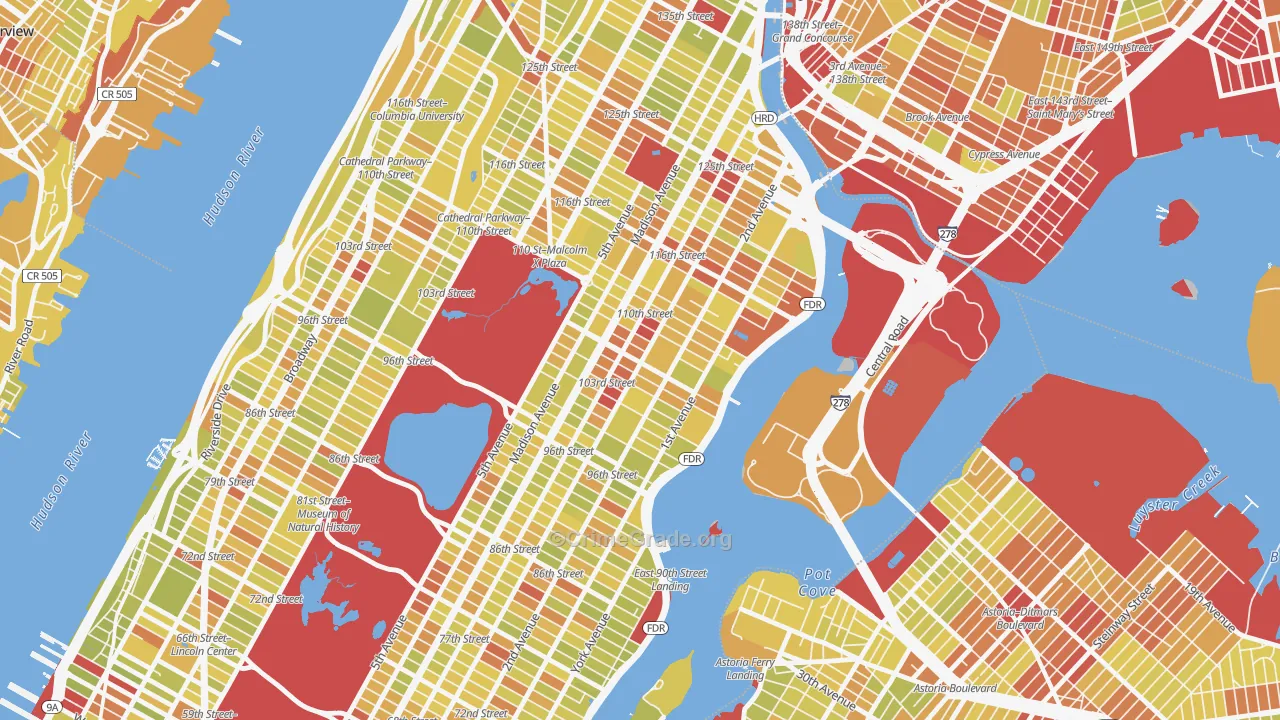 10029, NY Map of Vehicle Theft Rates