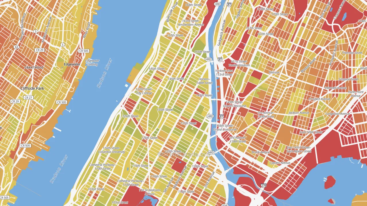 10030, NY Map of Vehicle Theft Rates