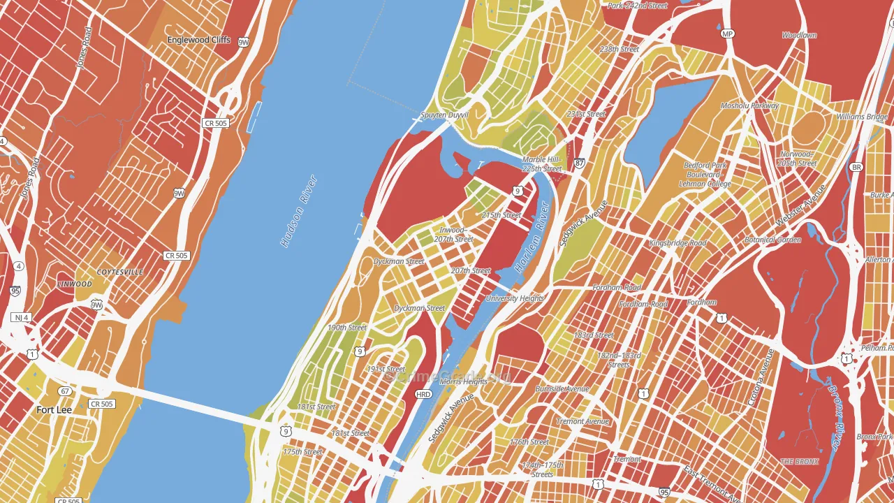 10034, NY Map of Vehicle Theft Rates