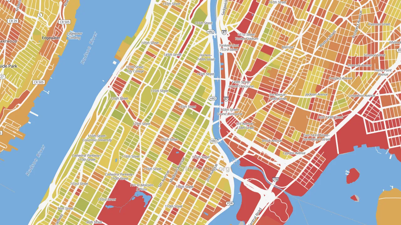 10037, NY Map of Vehicle Theft Rates