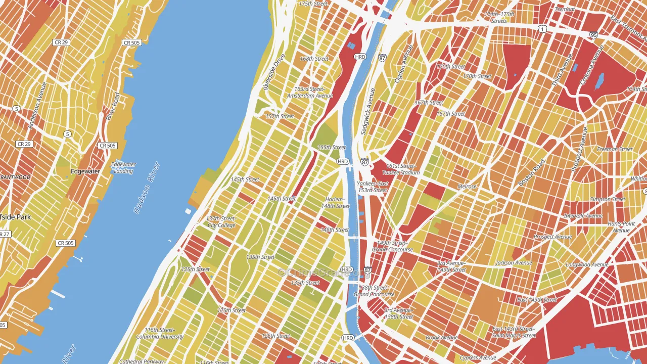 10039, NY Map of Vehicle Theft Rates
