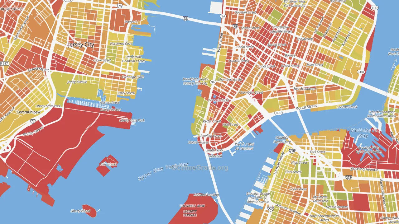 10280, NY Map of Vehicle Theft Rates