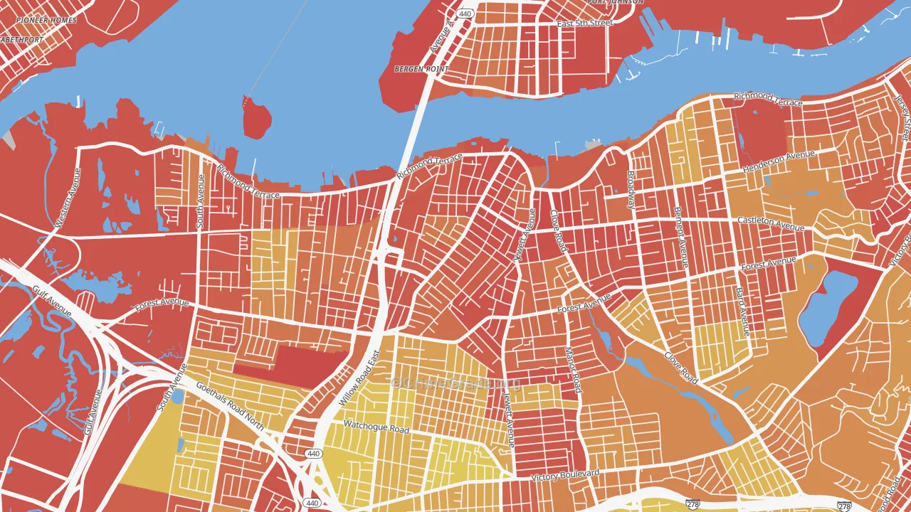 10302, NY Map of Vehicle Theft Rates