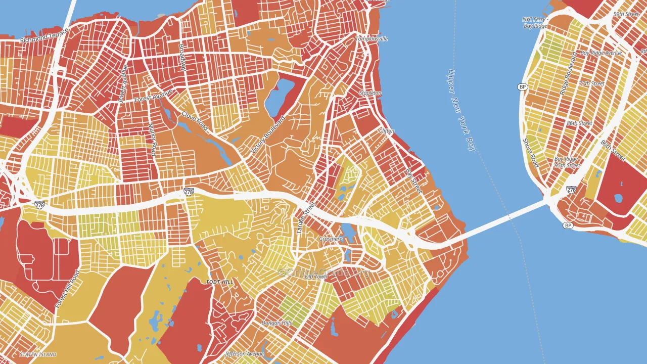 10304, NY Map of Vehicle Theft Rates