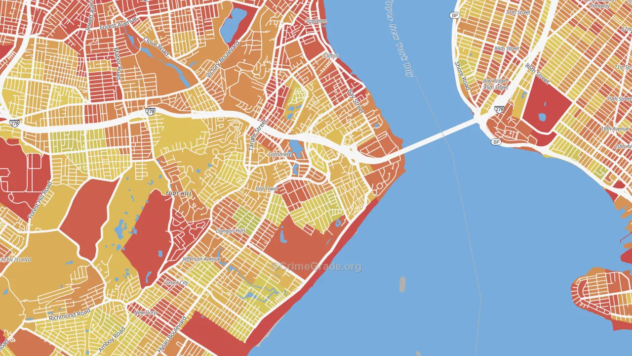 10305, NY Map of Vehicle Theft Rates
