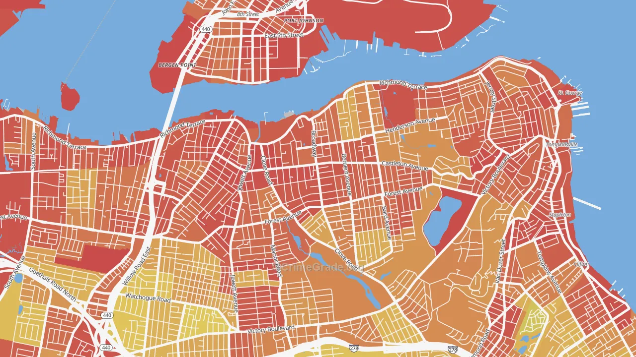 10310, NY Map of Vehicle Theft Rates