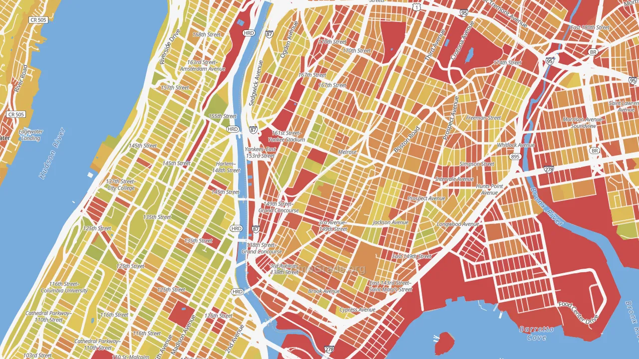 10451, NY Map of Vehicle Theft Rates