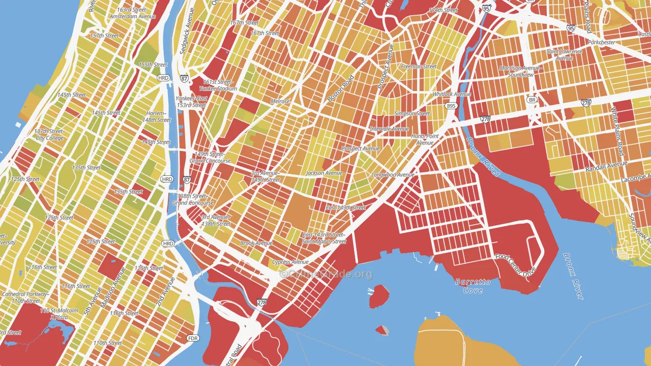 10455, NY Map of Vehicle Theft Rates