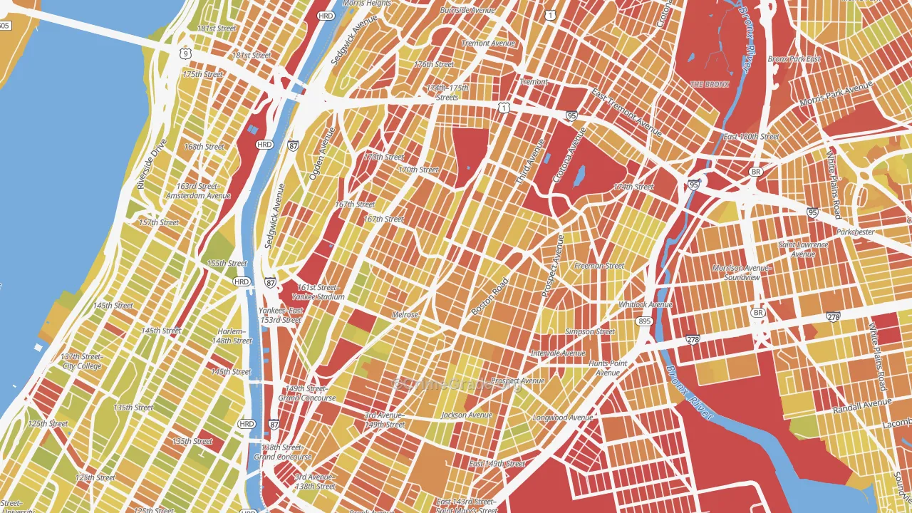 10456, NY Map of Vehicle Theft Rates