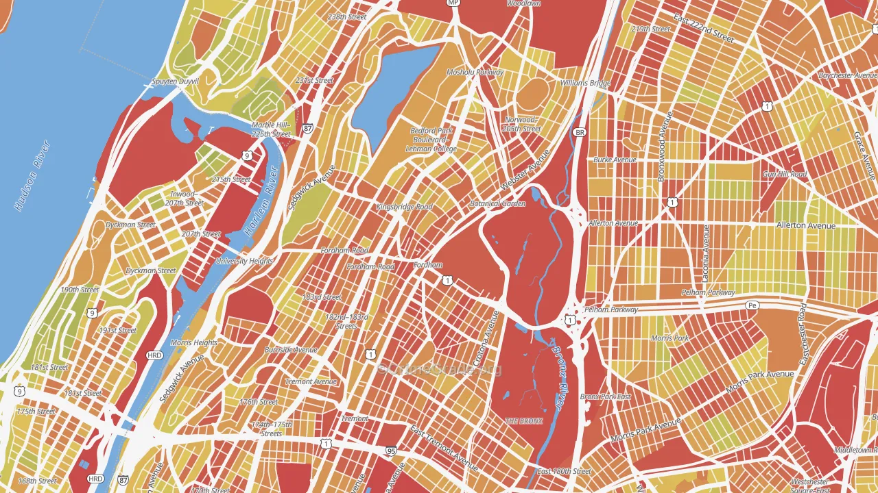 10458, NY Map of Vehicle Theft Rates