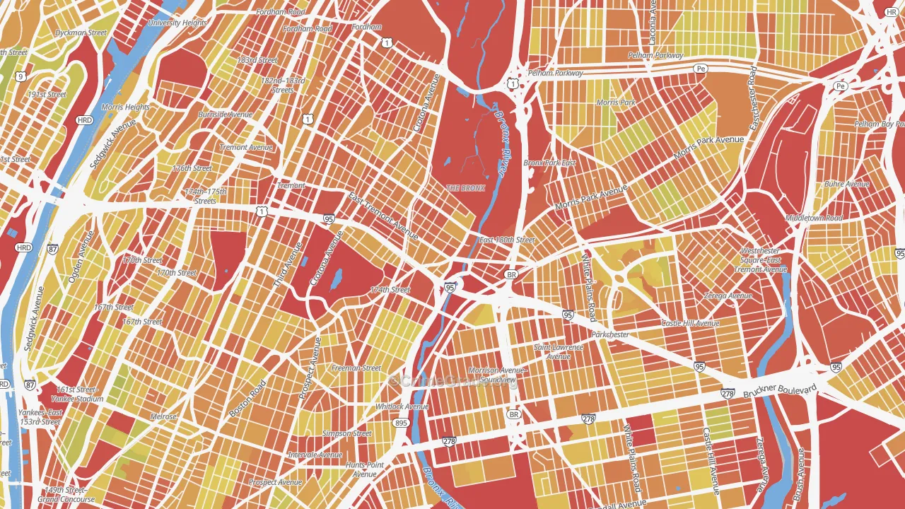 10460, NY Map of Vehicle Theft Rates