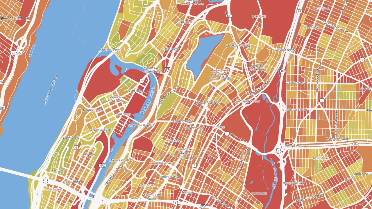 10468, NY Map of Vehicle Theft Rates