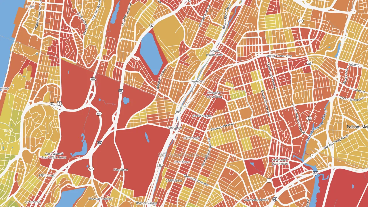 10470, NY Map of Vehicle Theft Rates