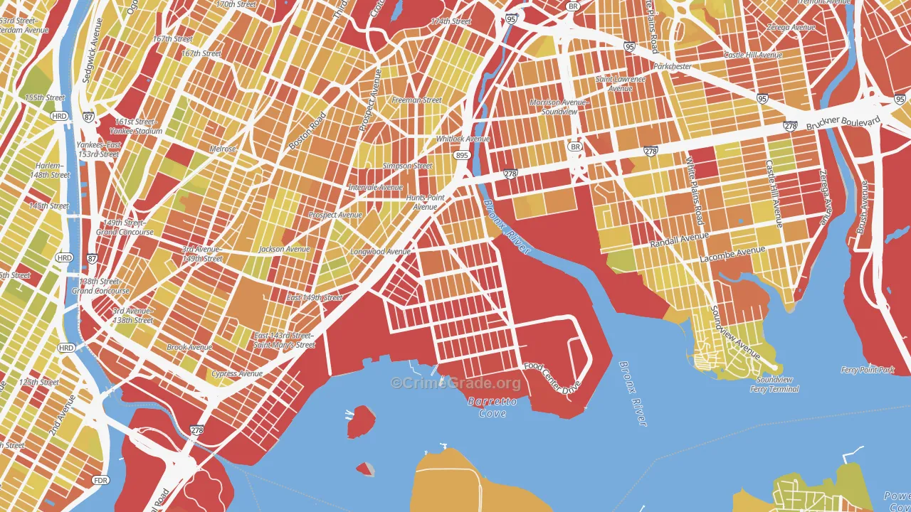 10474, NY Map of Vehicle Theft Rates
