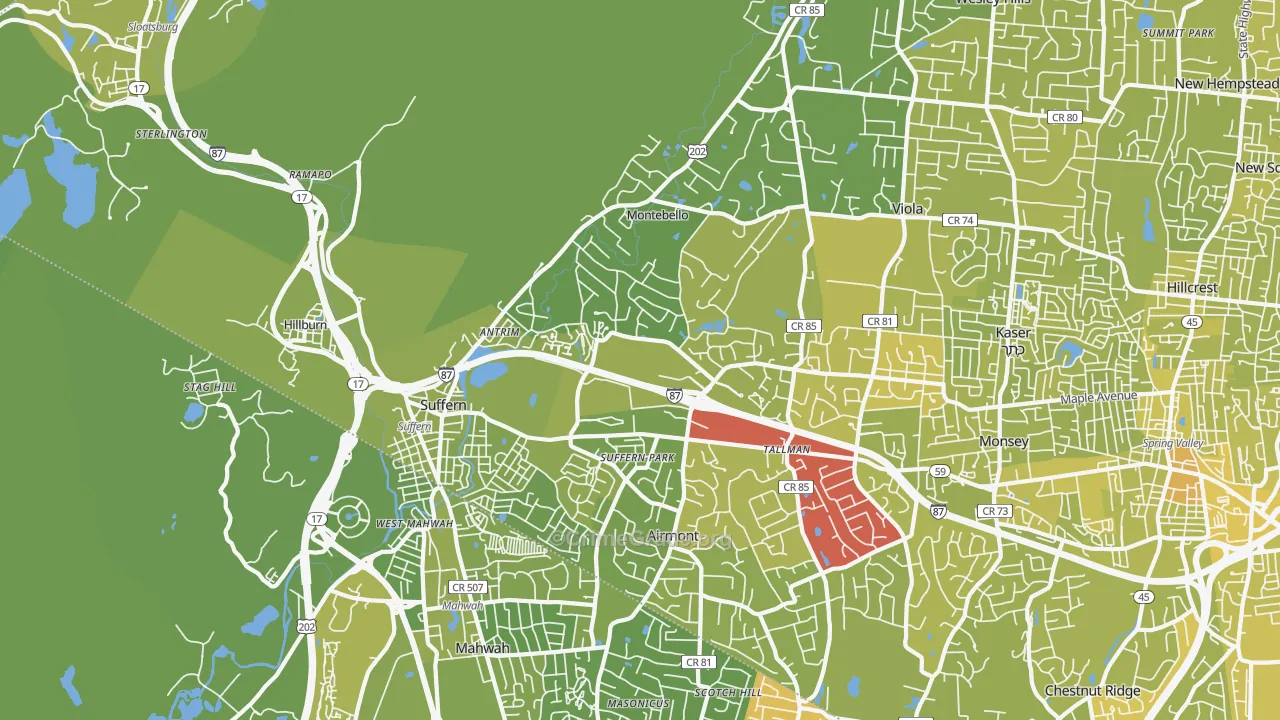 10901, NY Map of Vehicle Theft Rates