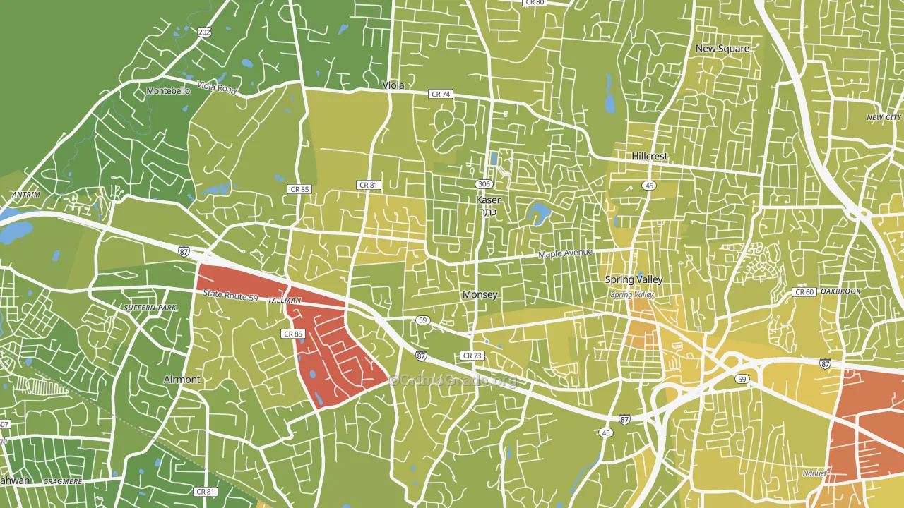 10952, NY Map of Vehicle Theft Rates