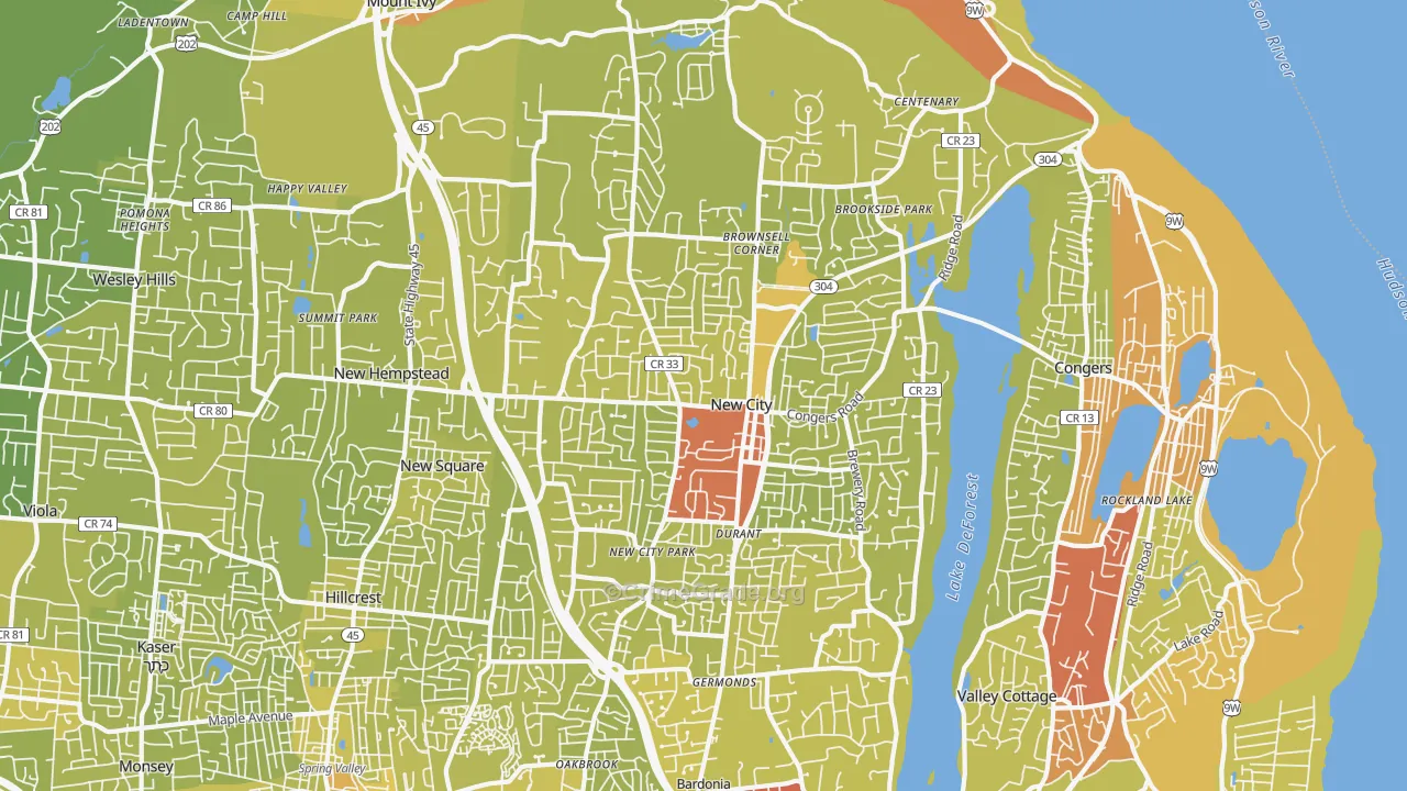 10956, NY Map of Vehicle Theft Rates
