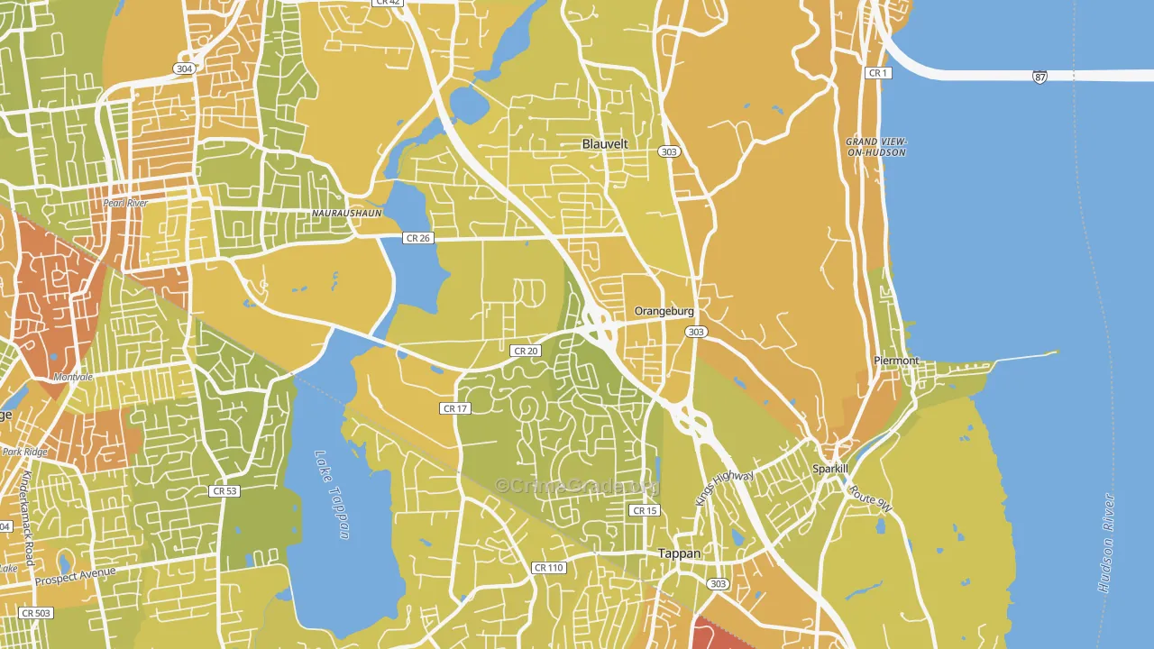 10962, NY Map of Vehicle Theft Rates
